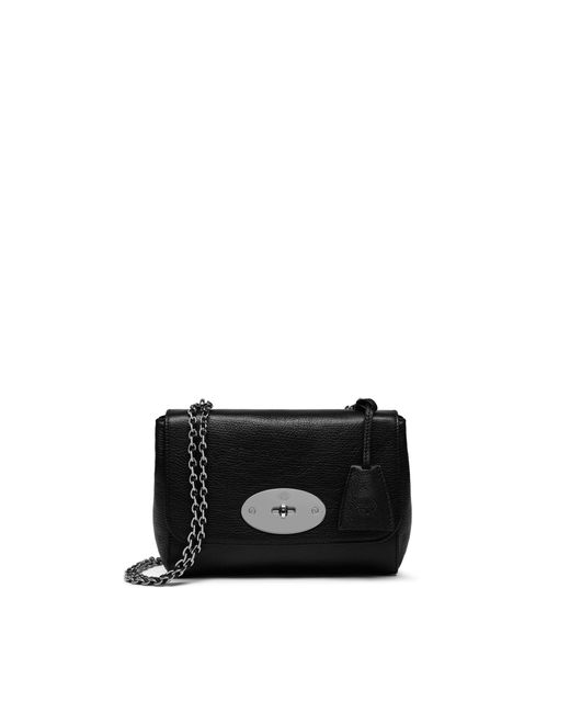 Mulberry  Black Womens Leather Lily Silver Toned