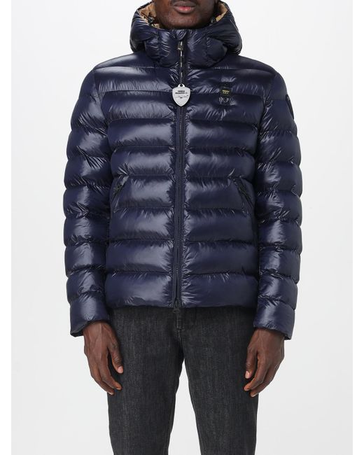 Blauer Jacket Da Men Di Colore Blu