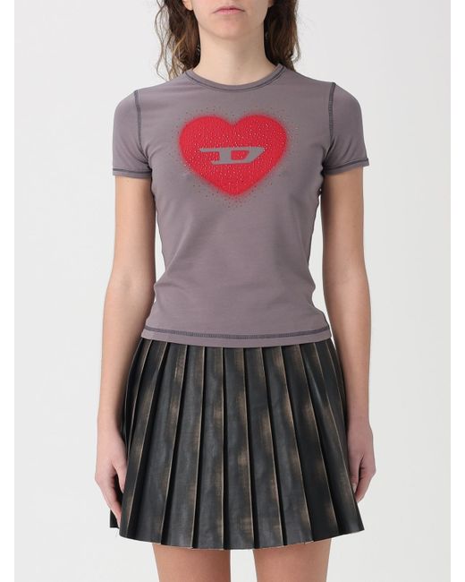 Diesel T-Shirt Da Women Di Colore Grigio
