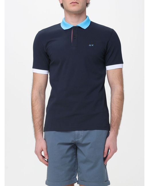 Sun68 Men's Dark Blue Polo Shirt