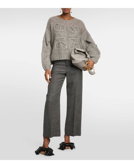 ACNE STUDIOS Cropped open-knit mohair-blend sweater