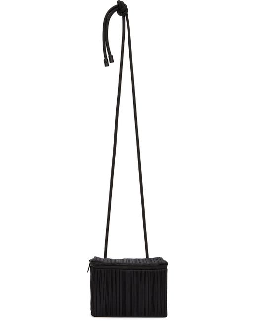 Issey Miyake Leaf Small Technical-pleated Cross-body Bag In Black