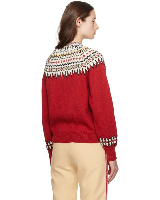 Bode Oslo Cardigan in Red