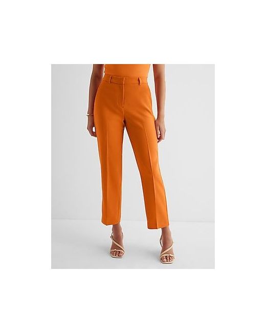 Express Editor High Waisted Twill Straight Ankle Pant 6 Laranja