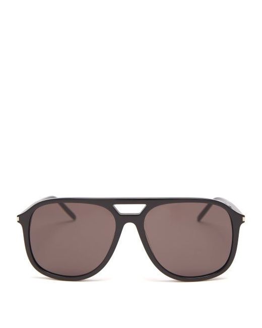Saint Laurent Eyewear Rectangle Aviator Acetate Sunglasses - ShopStyle