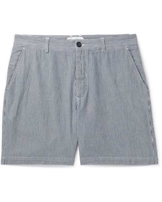 Mr P. Mr P. Striped Cotton-Twill Shorts in Blue