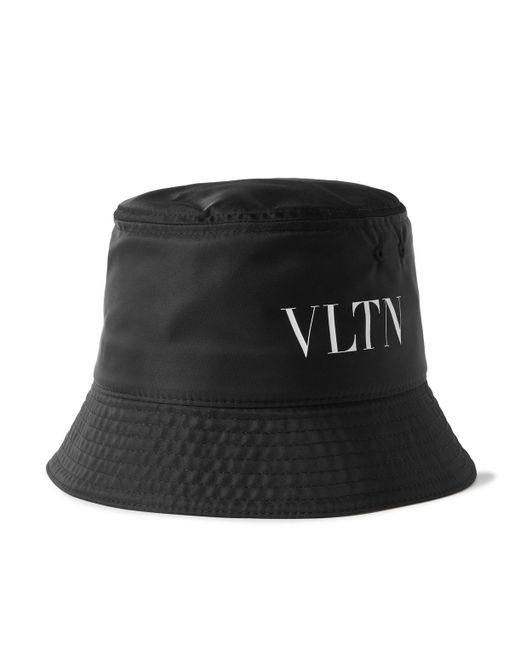 Valentino Garavani Logo-Print Nylon Bucket Hat 58 in Black
