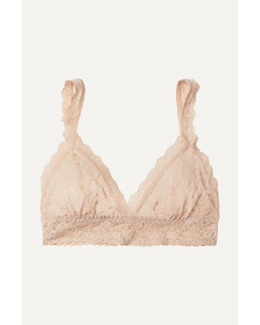 + NET SUSTAIN Signature lace-trimmed stretch organic cotton padded soft-cup  bra