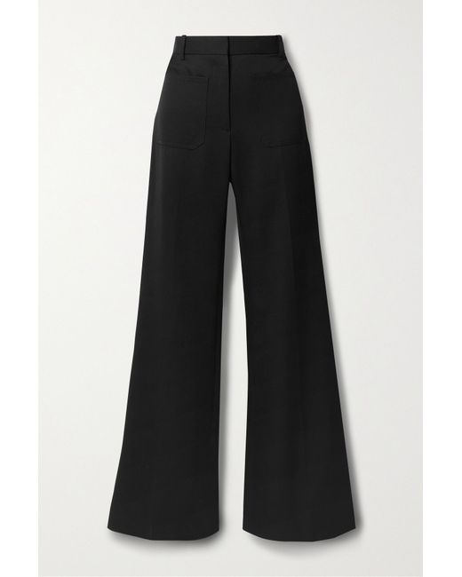 Black Corette stretch wool-blend flared trousers