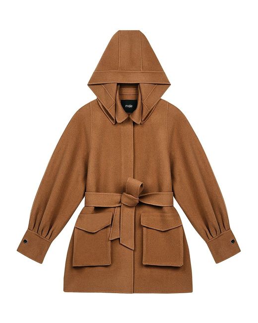 Maje galicol hooded coat clearance