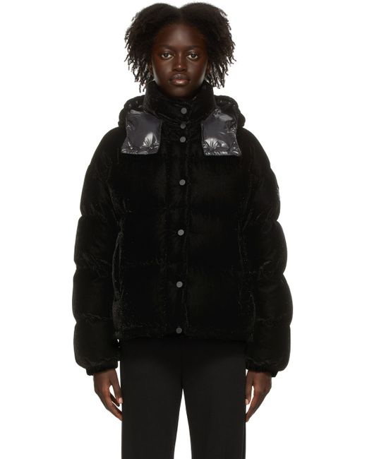 Moncler Down Velvet Daos Jacket in Black | Stylemi