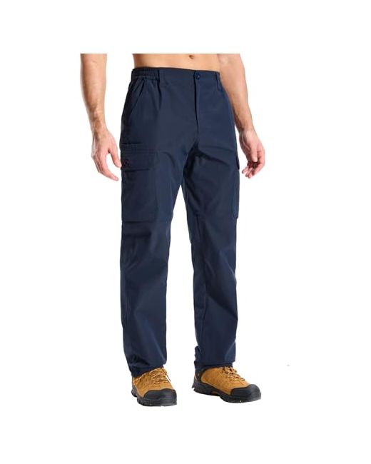 Loogu  Dark Blue Camo Hunting Pants For Men Water-Resistant Quiet Matte Turkey With 6 Pockets 30w X 30l Navy