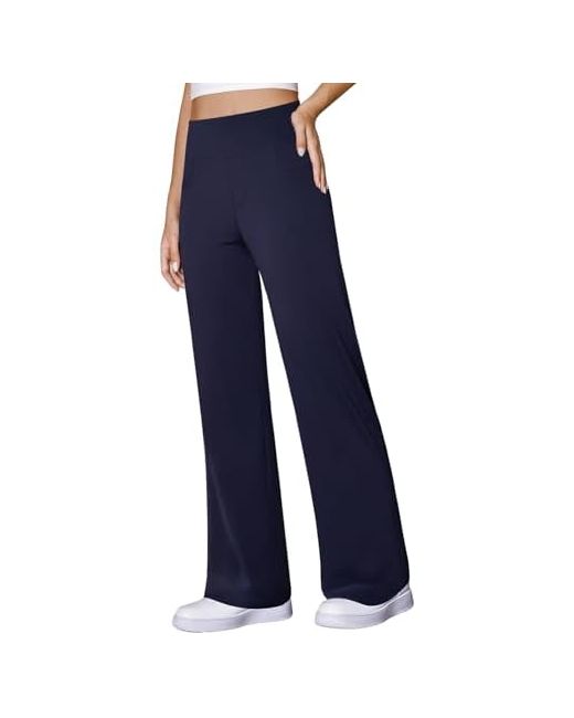 Copyleaf  Black Wide Leg Yoga Pants Women Stretch Dress Work With Pockets Lounge Casual Sweatpants Xx-Large