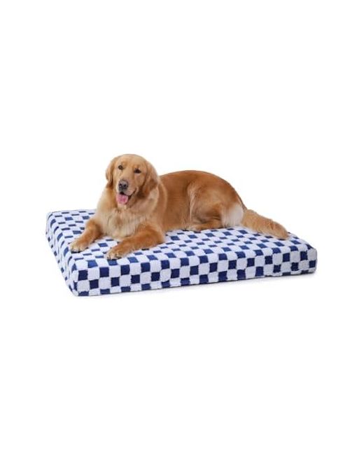 Ksiia  Blue Memory Foam Dog Bed Waterproof Large Orthopedic Crate Pad Supportive Pads Soft Pet Mat For Xxl Mats With Removable Washable Cover Non-Slip Bottom 53 X 40 Inch Blu