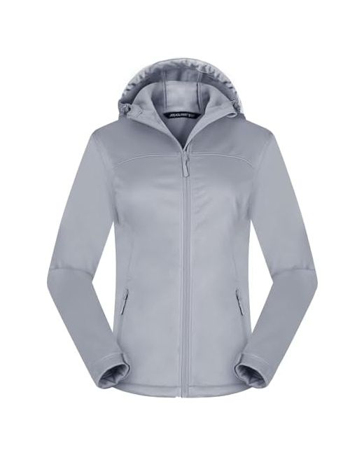 Atlaslava Womens Lightweight Softshell Jacket Fleece Lined Hooded Windproof Coat Warm For Outdoor Running Hiking
