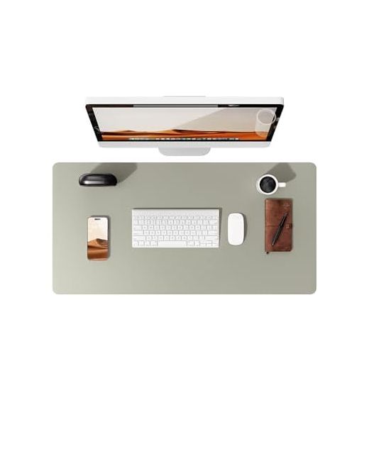 Ysagi Leather Desk Protector Office Mat Large Mouse Non-Slip Pu Blotter Laptop Waterproof Writing Pad For And Home Sage 31.5 X 15.8  Di Colore Verde