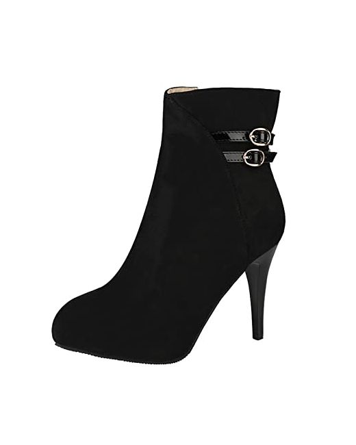 Shiningupup Women's Black Strappy Sandals Promotion Sale Clearance Booties And Boots Brown Fashion Ankle Comfy Pointed Toe High Heels Side Zipper Taupe For Uk