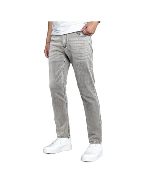 Gingtto  Gray Mens Slim Fit Jeans Stretch Denim Pants For Men Grey 34w X 30l