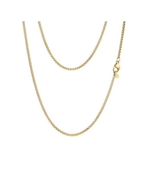 Prosteel Squre Rolo Link Chains Stainless Steel/18k Gold Necklace2mm/3mm/6mm/9mm Width Strong Lobster Clasp Durable Chain For Mens Womens Jewelry18-30with Gift Box  Di Colore Nero