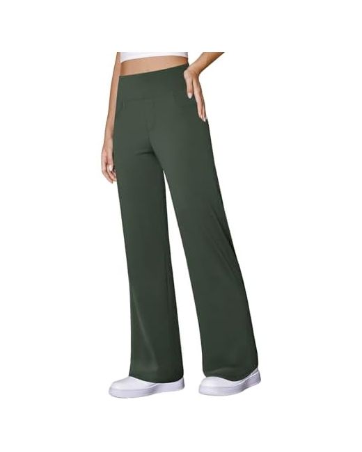 Copyleaf  Gray Wide Leg Yoga Pants Women Stretch Dress Work With Pockets Lounge Casual Sweatpants Dark Grey Small