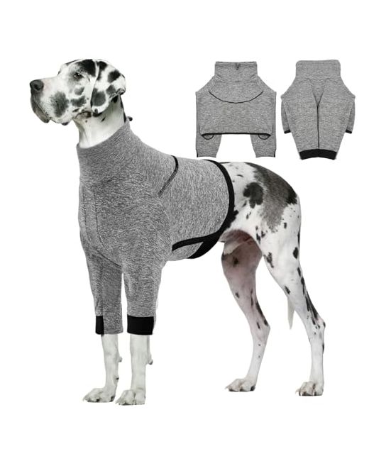 Iecoii Dog Recovery Shirt For Front Leg Breathable Sleeve Protects Skin Conditions Shoulder Elbow Wounds Adjustable With Leash Hole Prevents Licking And Biting Grey 5xl G  Di Colore Grigio