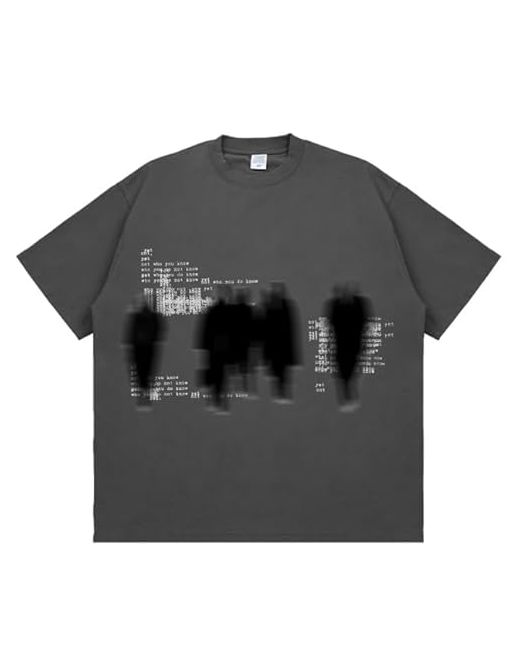 Bestlucky Y2k Graphic Tees Streetwear Vintage Oversized Tshirts Summer Casual Tops Large Grey Da Women Di Colore Grigio