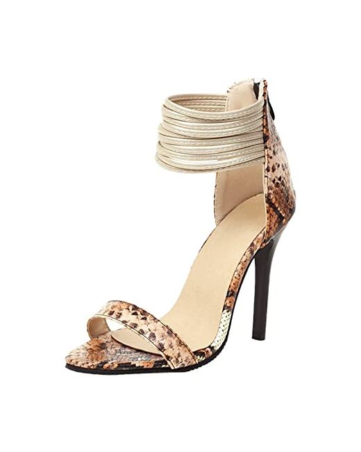 Shiningupup  Beige Clearance Womens Walking Shoes Slip On Dressy Summer European And American Simple Fashion Back Zipper Foreign Trade Large Side Empty Roman High Heel Sandals Platform Women
