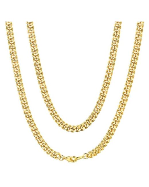 Chainshouse  Pink Copper Cuban Chain Necklace For Men Women 18k Gold/Black/Rose Gold Plated Miami Curb Chains18 20 22 24 26 28 30 Length4mm/7mm Widesend Gift Box Inch C. Gold-7mm