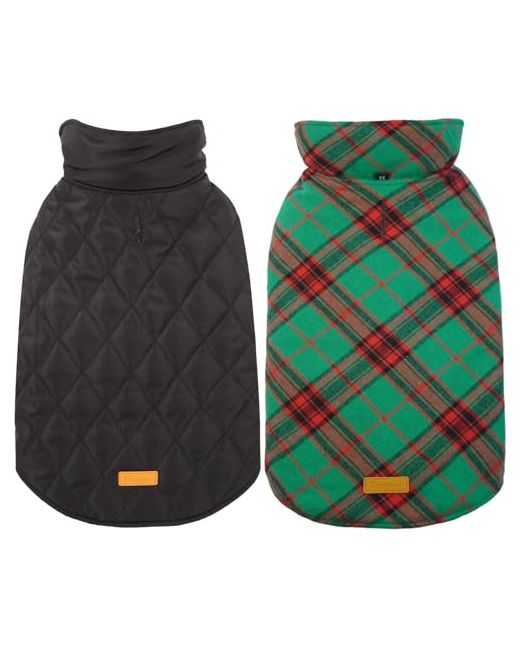 Kuoser Warm Dog Coat Waterproof Jacket For Extra Large Dogs Adjustable Durable Xxxl Doggie Winter Reversible Puppy Cold Weather Apparel Breed Christmas 3xl Christ  Di Colore Verde