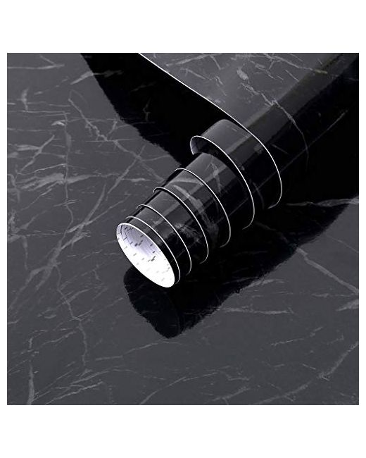 Sunzone Arthome Marble17x120 Inches Peel And Stick Wallpaper Marble Contact Paper Self-Adhesive Removable Vinyl Waterproof For Cabinets Countertops Wall C  Di Colore Nero