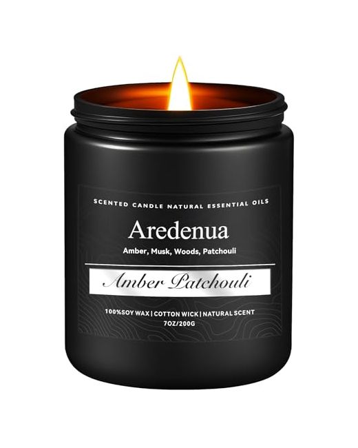 Aredenua   Mahogany Candle Scented Candles For Home Masculine Aromatherapy Gifts Men 7oz Soy 50 Hours Burn Time Perfect Relaxing Fragrance