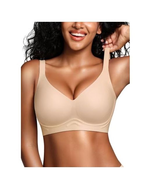 Cuteio Wireless Jelly Bras For Women S-3xl Seamless Bra No Underwire Full Coverage Supportive Comfort T-Shirt Bralette Skin X-Large