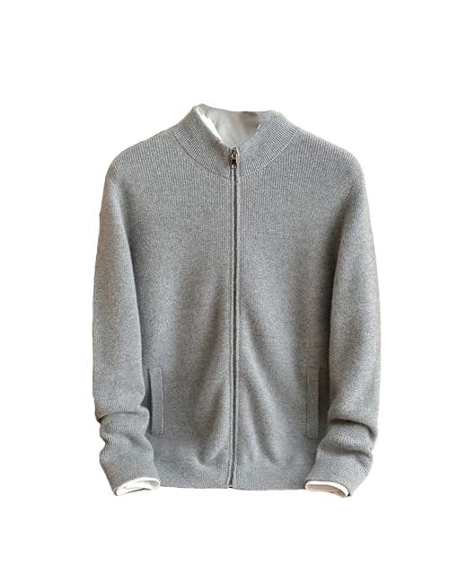 Generic Men's  Cashmere Cardigan Stand Neck Knitted Coat Thicked Thickened Sweater Winter