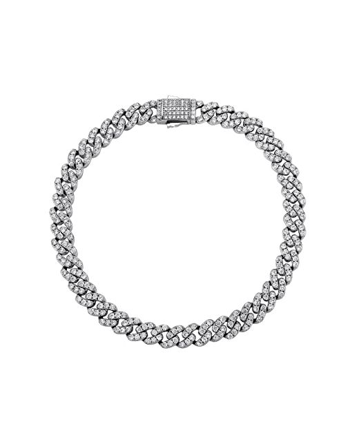 Topgrillz Gold Anklets For Women Cuban Link Iced Out Faux Diamond Chunky Ankle Bracelets 8mm 14k Plated Minimalist Fashion Foot Jewelry 9.5  Di Colore Argento