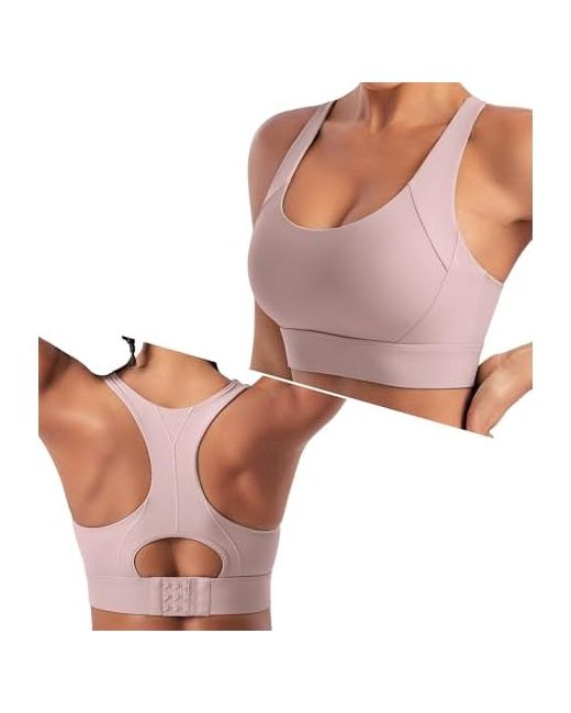 Ultreagle Sports Bras For Women High Support Racerback Impact Bra Push Up Womens Padded Workout Running Gym Yoga Tops Small  Di Colore Rosa