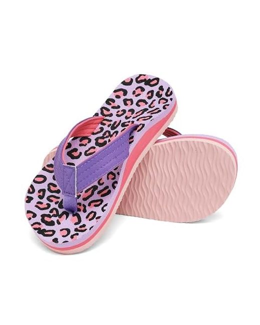 Inminpin Kids Boys Girls Flip Flops Comfort Quick-Dry Beach Pool Aqua Thong Sandalslittle Kid/Big Kid 12 Little Leopard  Di Colore Viola