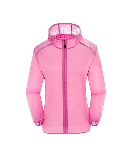 Generic Women's Pink Bomber Jacket Lightweight Jackets Casual Summer Blazer Sun Protection Hoodie Fleece Tops For Uk White Zip Up Clothes Long Raincoat