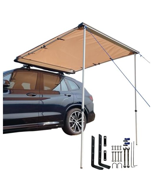 Danchel Outdoor Car Awning Pull-Out Roof Rack Vehicle Upf50 Sun Shelter Canopy For Suv Truck Camper Overland Camping 4.9x8.2ft Pull-Out Awning  Di Colore Khaki