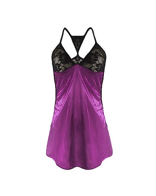 Generisch  Purple Womens Bra Without Underwire 2026b Lingerie Nightdress Lace Back Sexy Translucent Sling Fascination