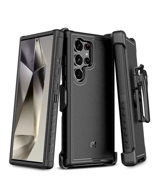 Mybat Pro   M Maverick Series For Samsung Galaxy S24 Ultra Case With Belt Clip Holster 6.8 Inch Heavy Duty Military Grade Drop Protective 360 Rotating Stand No Screen Protector