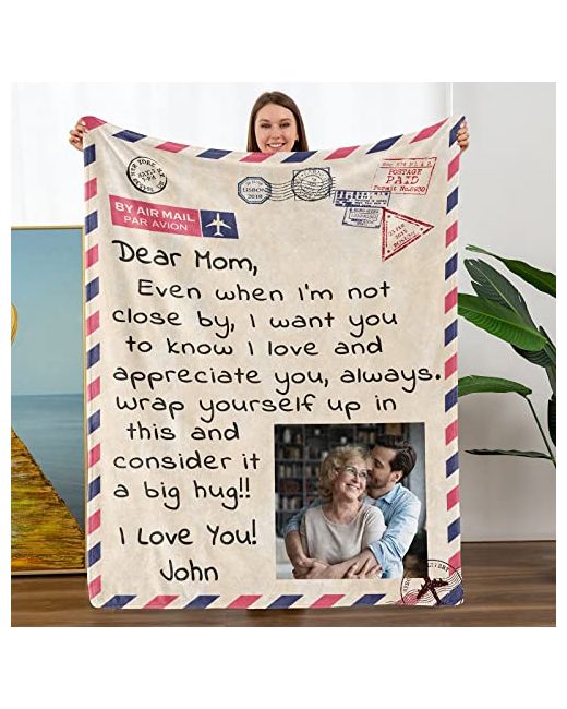 Turmtf Custom Photo With Name For Mom Dad Grandma Grandpa Birthday Personalized Blanket To Gift From Daughter Son Best Gifts 56x71 With