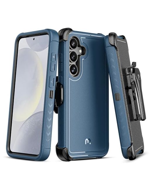 Mybat Pro  Blue M Maverick Series For Samsung Galaxy S25 Case With Belt Clip Holster Heavy Duty Military Grade Drop Protective W 360 Rotating Stand No Screen Protector