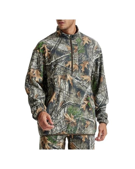 Loogu   Hunting Hoodies For Men Fleece Lining Performance Insulation Pullover Camo Hoodie Large Super Tree