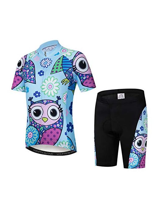Weimomonkey Cycling Jersey Shorts Set Padded Suit Kids Bicycle Tops Shirt Mountain Bike Riding 188 Medium
