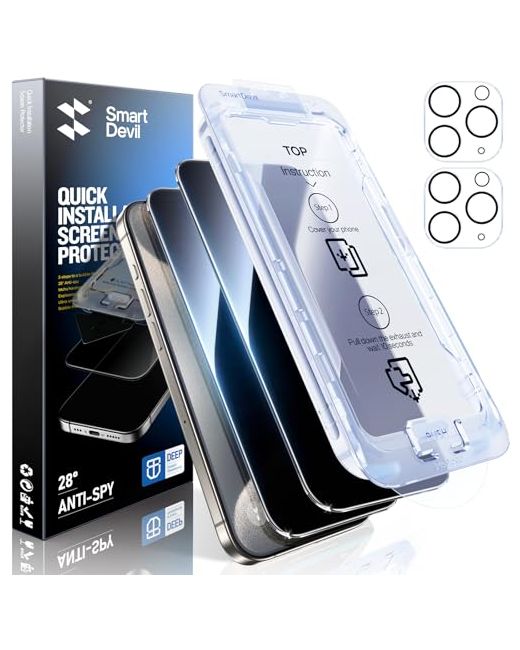 Smartdevil 22pack Privacy Screen Protector For Iphone 14 Pro With Camera Lens Protectorshatterproof Tempered Glass True 28anti Spy 9h Hardness Automatic Dust-Elimination Installbub