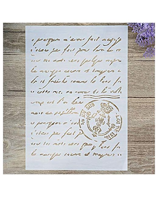 Slgift Diy Decorative French Script Stencil Template For Painting On Walls Furniture Crafts A3
