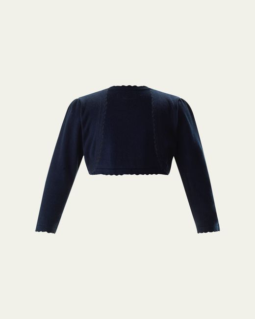 Rachel Riley Girls Scalloped Trim Bolero 2-10  Di Colore Blu Scuro