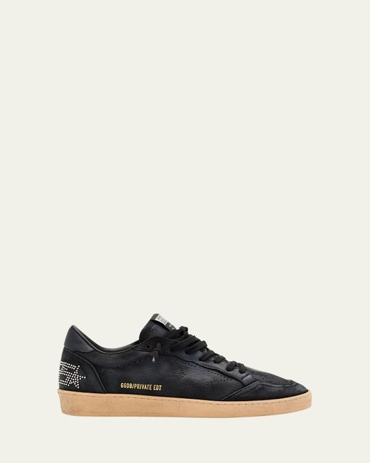 Golden Goose Women's Black Ball Star Glitter And Suede Low-Top Sneakers