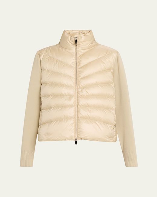 Moncler Padded Wool Cardigan Da Women Di Colore Beige