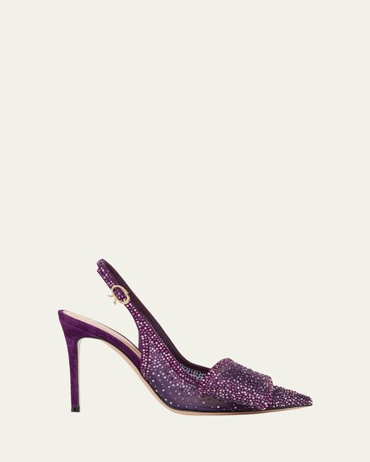 Gianvito Rossi Crystal Organza Slingback Pumps Da Women Di Colore Viola